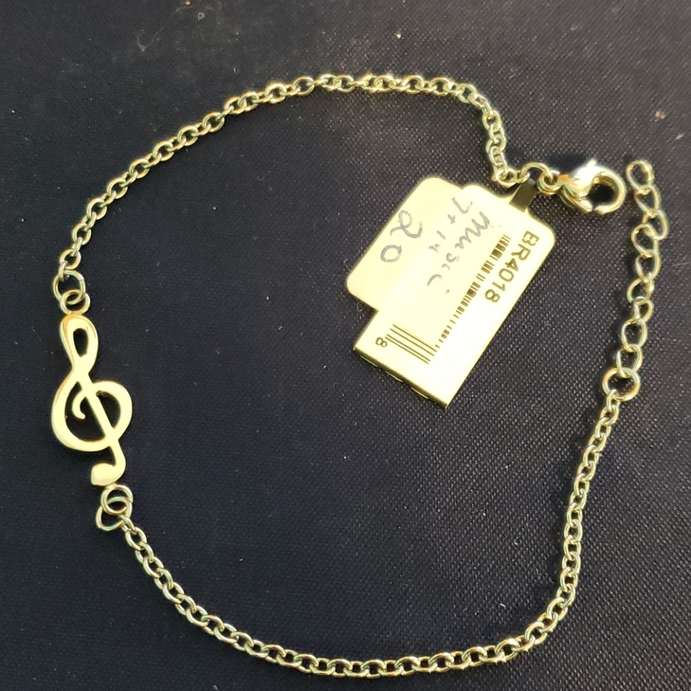 Stainless steel music note bracelet